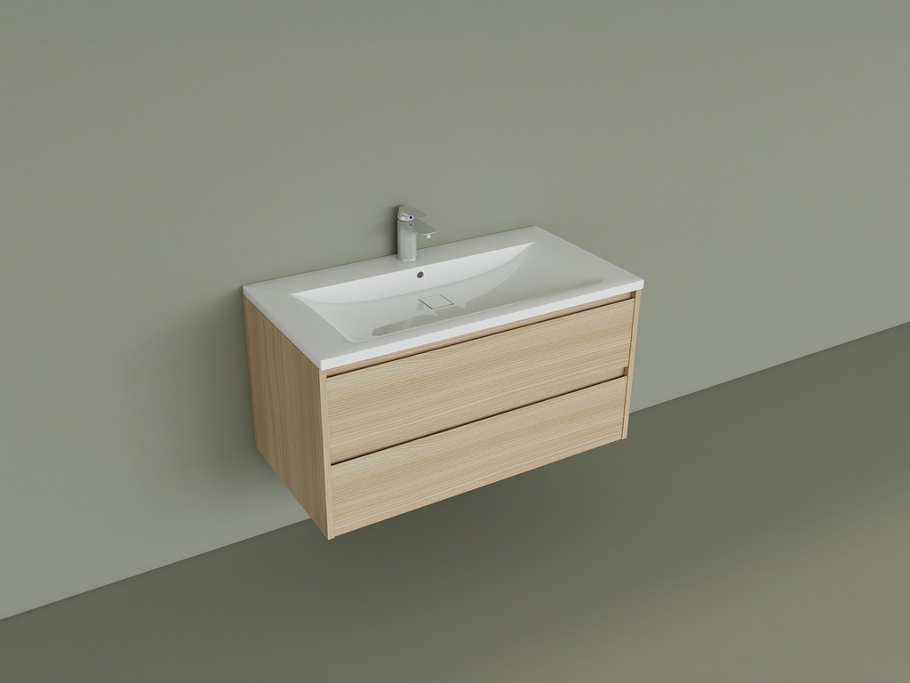 CLASSIC 100 Vanity With Vanity Basin Top | Wall Hung Double Drawer W600/750/900/1200mm