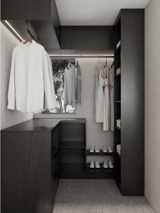 PANO Walk In Wardrobe - L shape 1800 x 1600